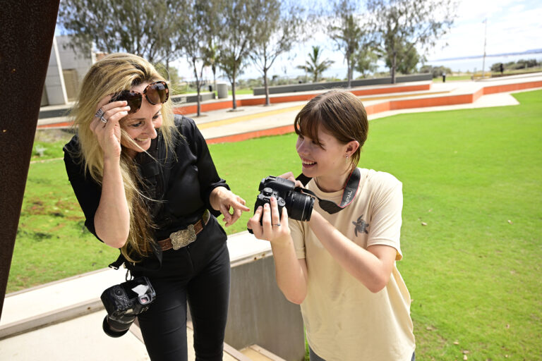 Martine Perret wih IIndyah Imarni Martin in Geraldton mentoring.